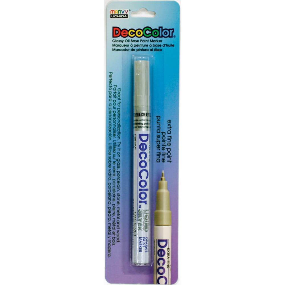 Decocolor Extra Fine Metallic Opaque Paint Marker, Liquid Silver