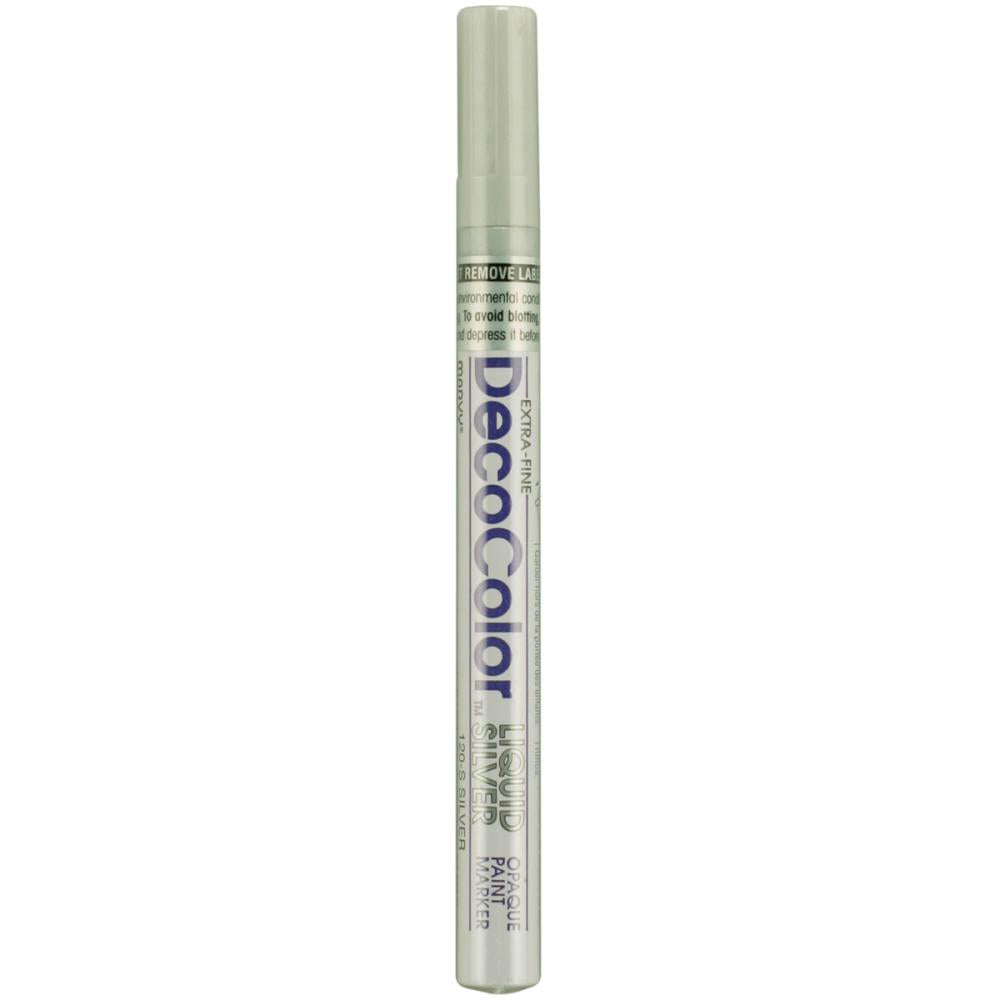 Decocolor Extra Fine Metallic Opaque Paint Marker, Liquid Silver