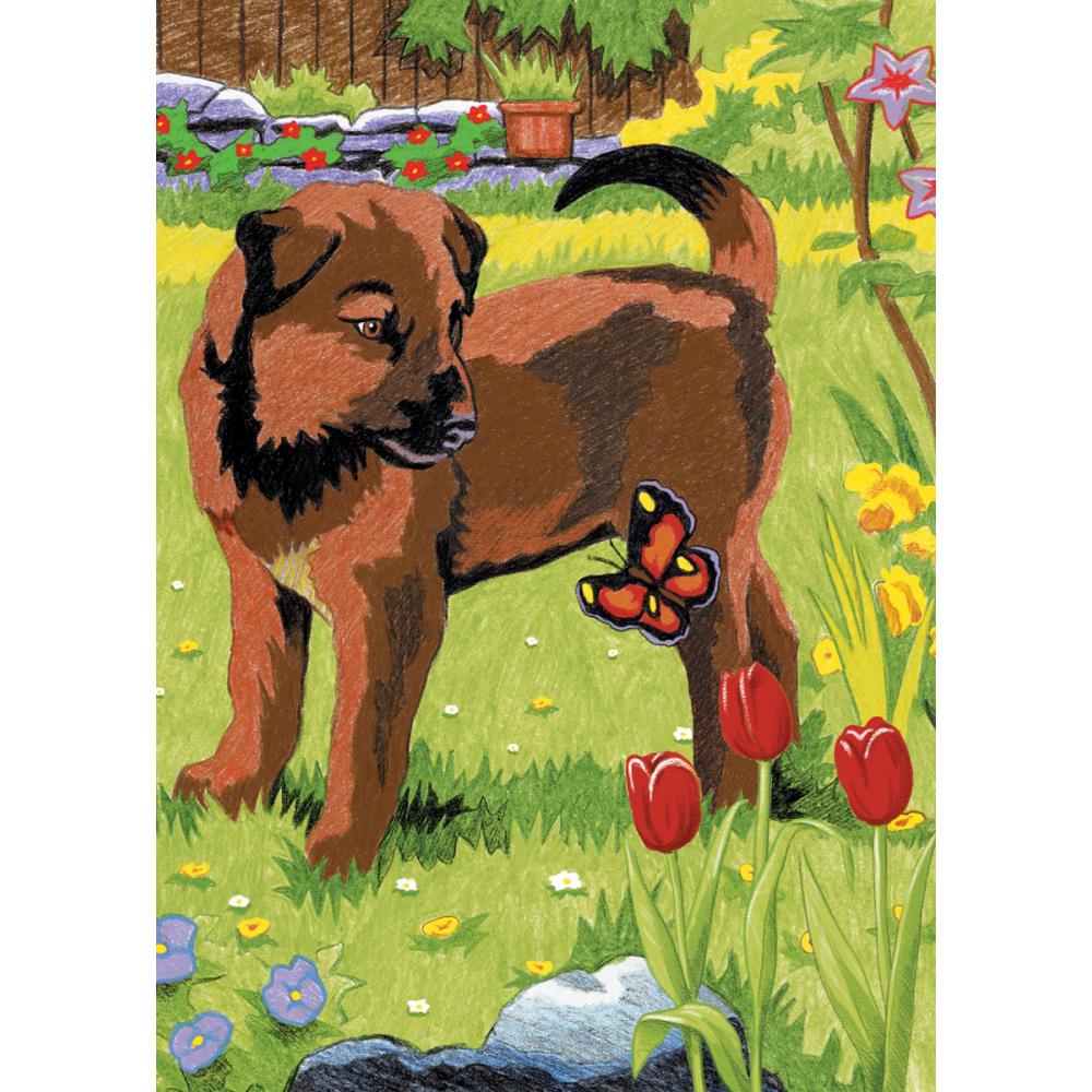 Royal Langnickel Mini Pencil By Number, Puppy And Butterfly- 5x7"