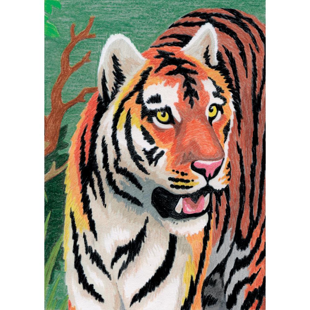 Royal Langnickel Mini Pencil By Number, Jungle Tiger- 5x7"