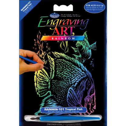 Royal Langnickel Rainbow Foil Engraving Mini Kit, Tropical Fish- 5x7"