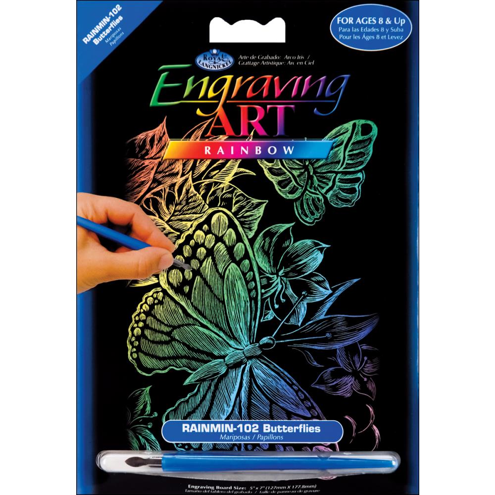 Royal Langnickel Rainbow Foil Engraving Mini Kit, Butterflies- 5x7"