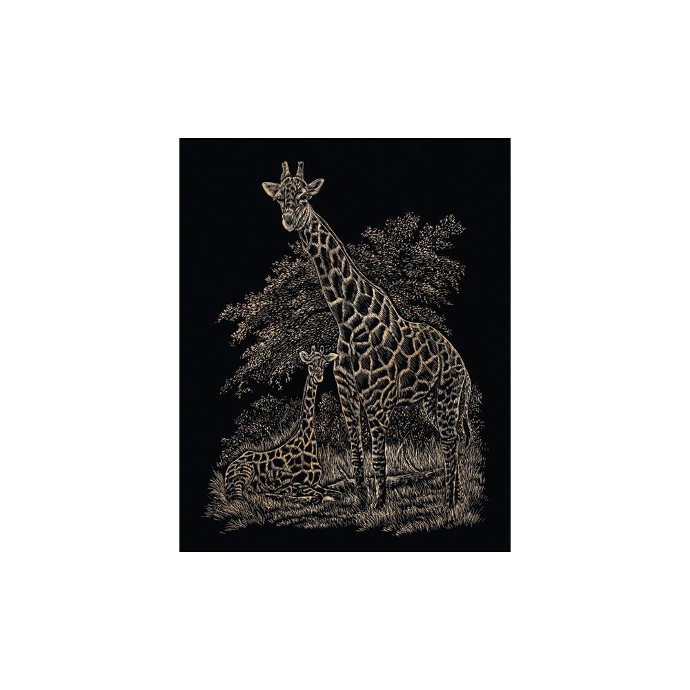 Royal Langnickel Copper Foil Engraving Art, Giraffe And Baby- 8x10"