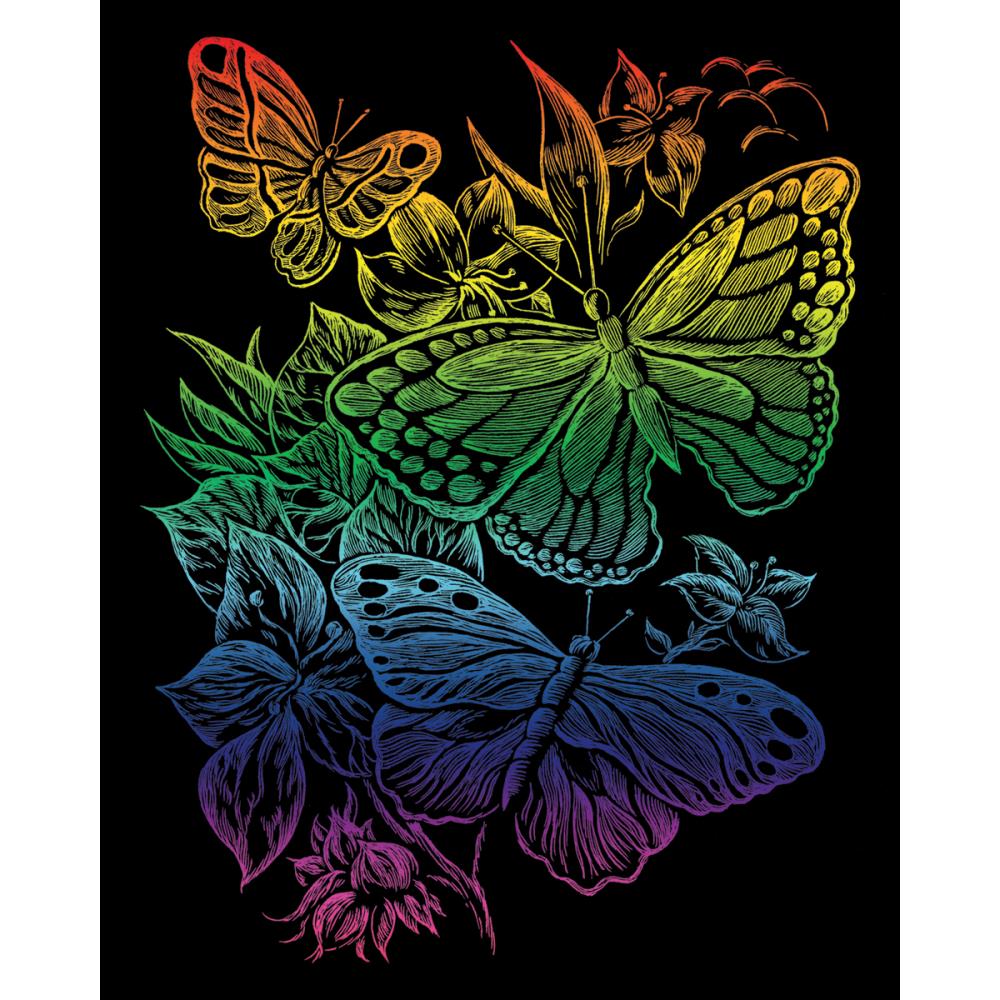 Royal Langnickel Rainbow Foil Engraving Art, Butterflies- 8x10"