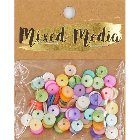 Arbee Mix Media Shell Heishi, Multi- 20g