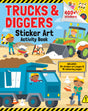Sticker Art and Colouring Book, Trucks & Diggers