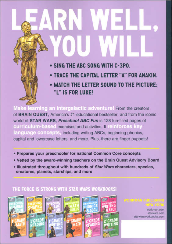 Preschool ABC Fun Workbook, Star Wars