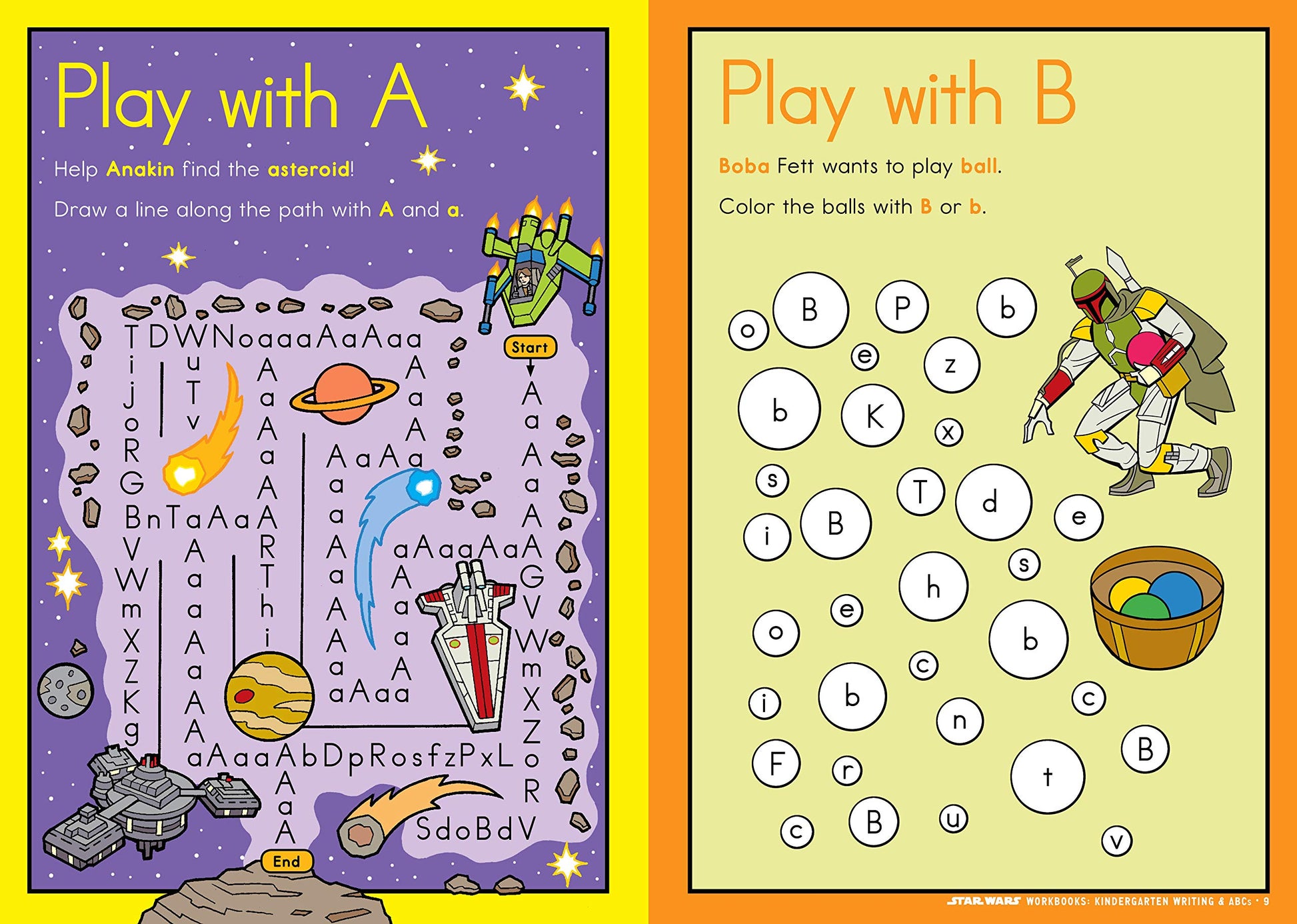 Kindergarten Writing & ABCs Workbook, Star Wars