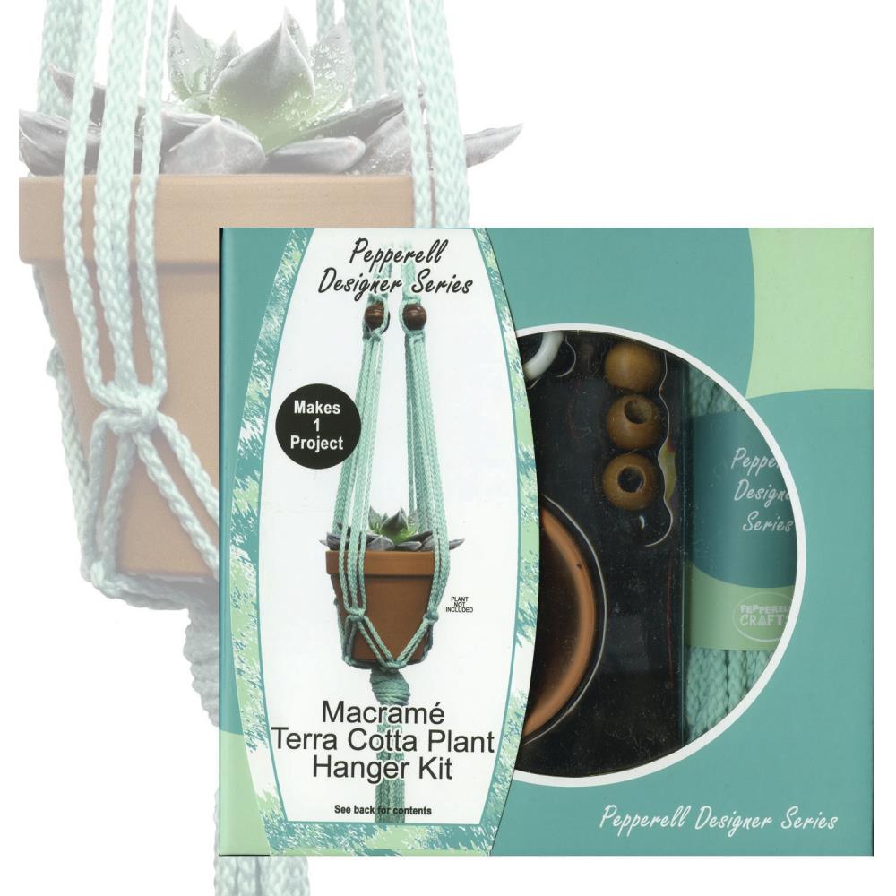 Pepperell Designer Series Macramé Plant Hanger Kit, Mint