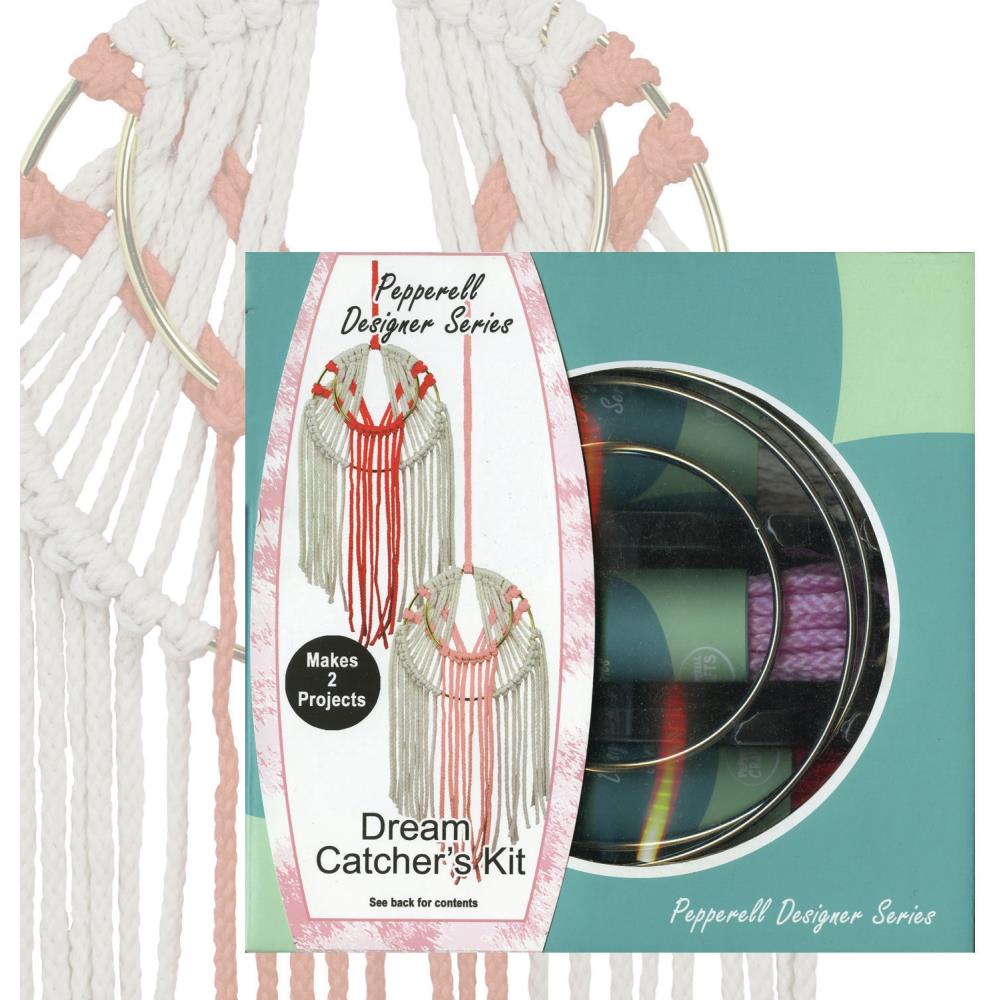 Pepperell Designer Series Macrame Dream Catchers Kit, Coral & Pink