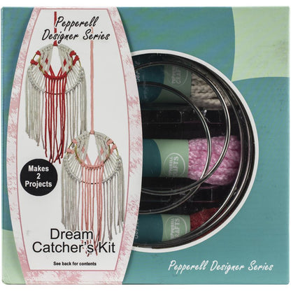 Pepperell Designer Series Macrame Dream Catchers Kit, Coral & Pink