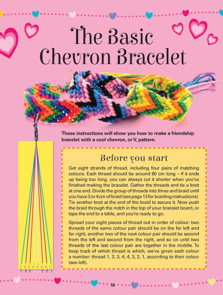 Pink Ribbon Friendship Bracelet Immediate Craft Pattern - DMC