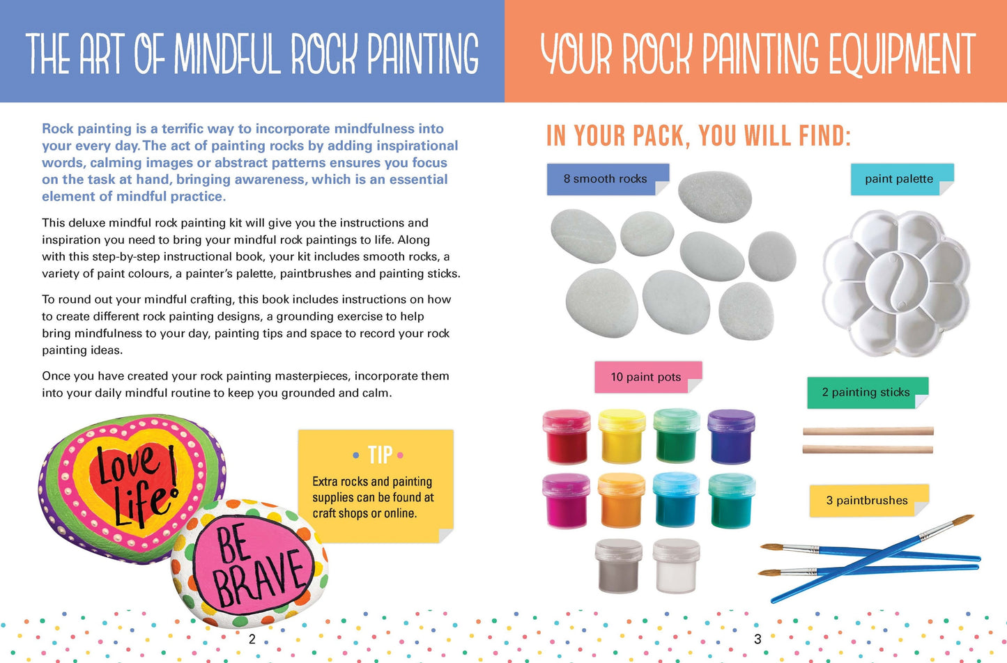 Made By Me Deluxe Book & Kit, Mindful Rock Painting