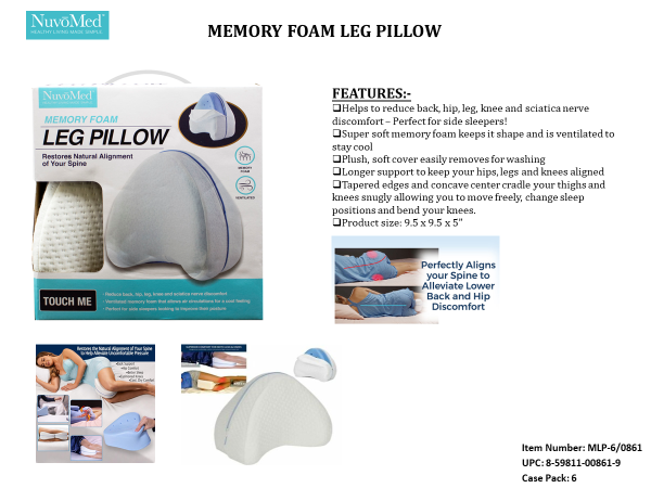 NuvoMed Memory Foam Leg Pillow