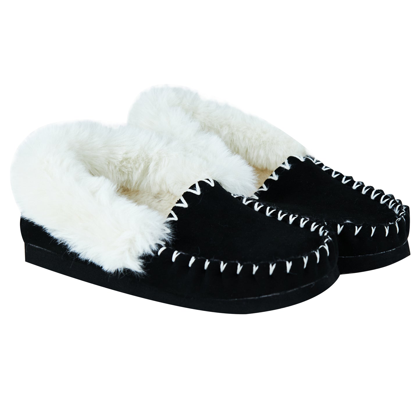 Ladies Winter Cosy Slipper, Black - Size 9/10