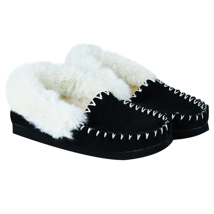 Ladies Winter Cosy Slipper, Black - Size 9/10