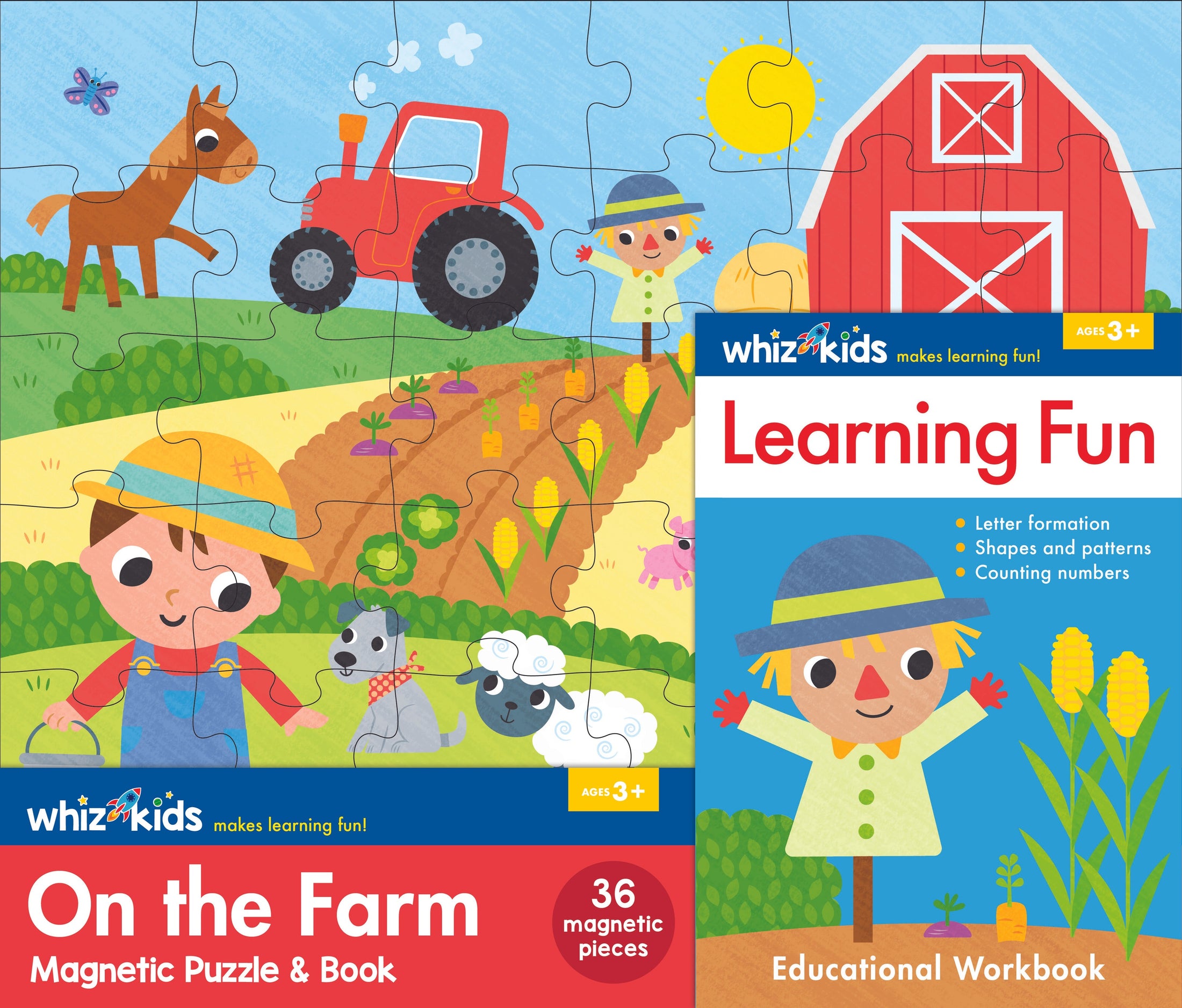 Whiz Kids Puzzle & Book, On The Farm Lincraft