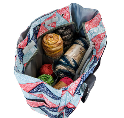 Knitting Storage Bag Ultimate, Patch Work- 38x18x32cm