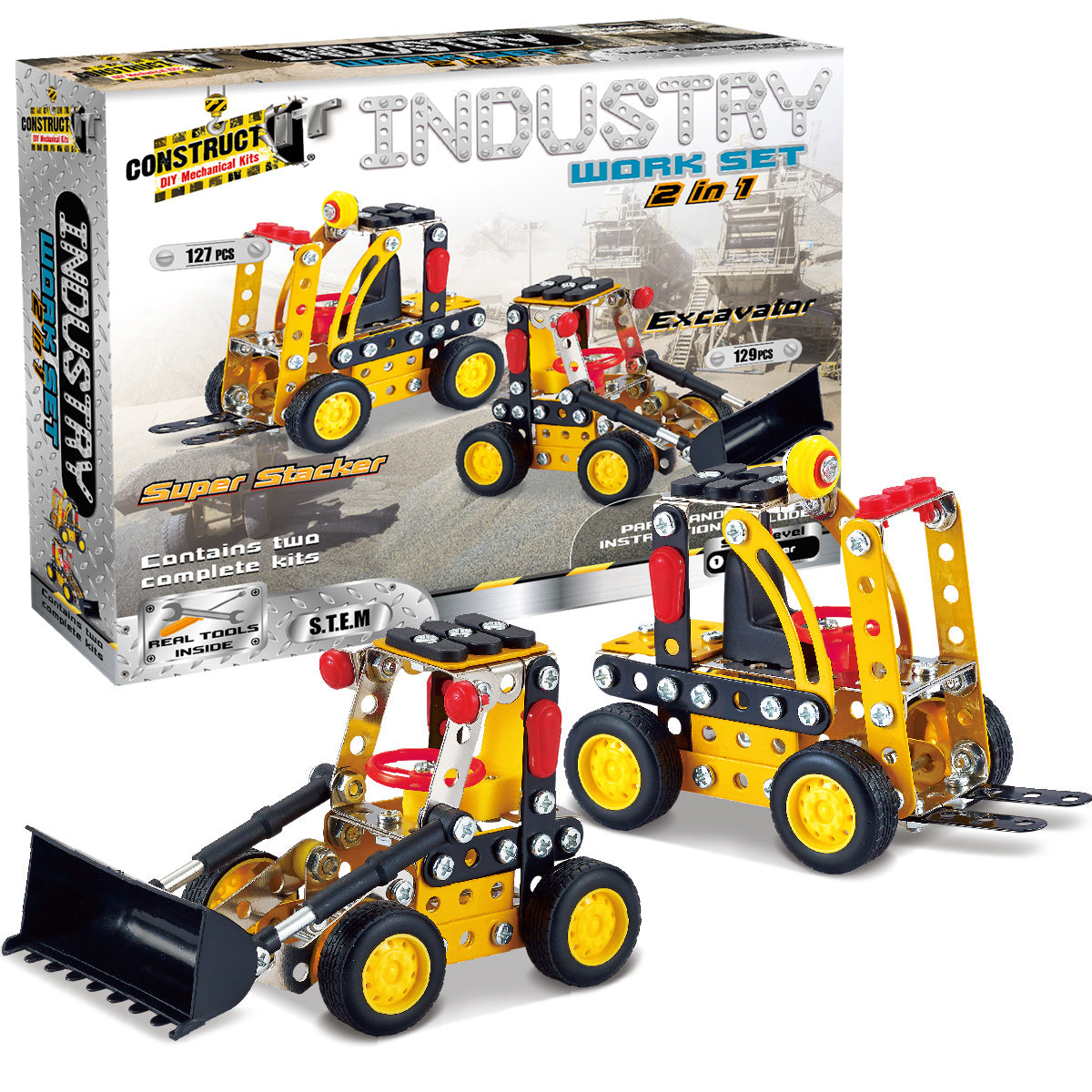 Construct It, 2-In-1 Industry Work Set- 127pc