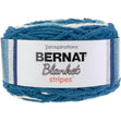 Bernat Blanket Stripes Yarn, Teal Deal- 300g Polyester Yarn