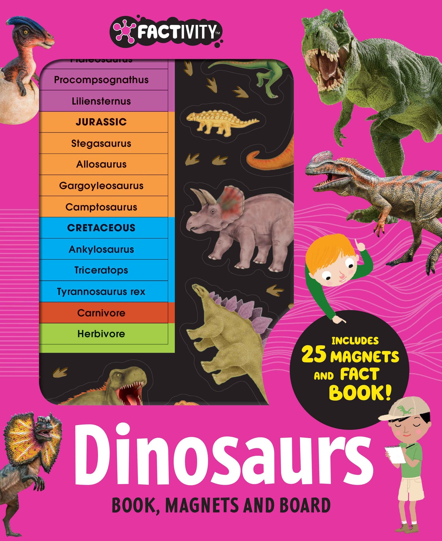 Factivity Magnetic Folder Vol. 2, Dinosaurs (Neon Edition)