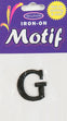 Iron On Motif Letter G, Black - 20mm - Sullivans
