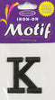 Iron On Motif Letter K, Black - 30mm - Sullivans