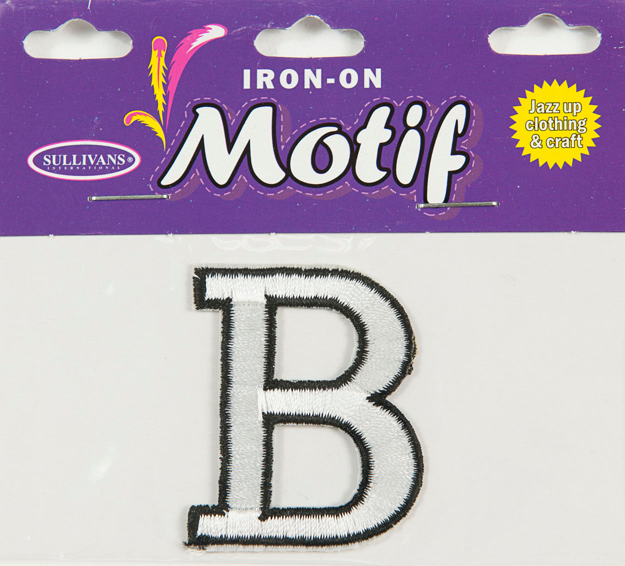 Iron On Motif Letter B, White - 45mm - Sullivans