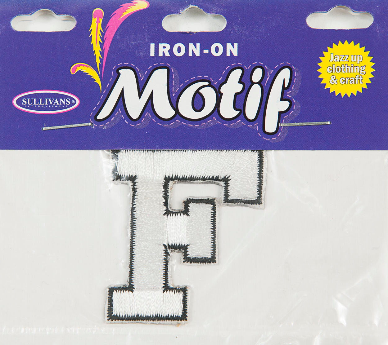 Iron On Motif Letter F, White - 45mm - Sullivans