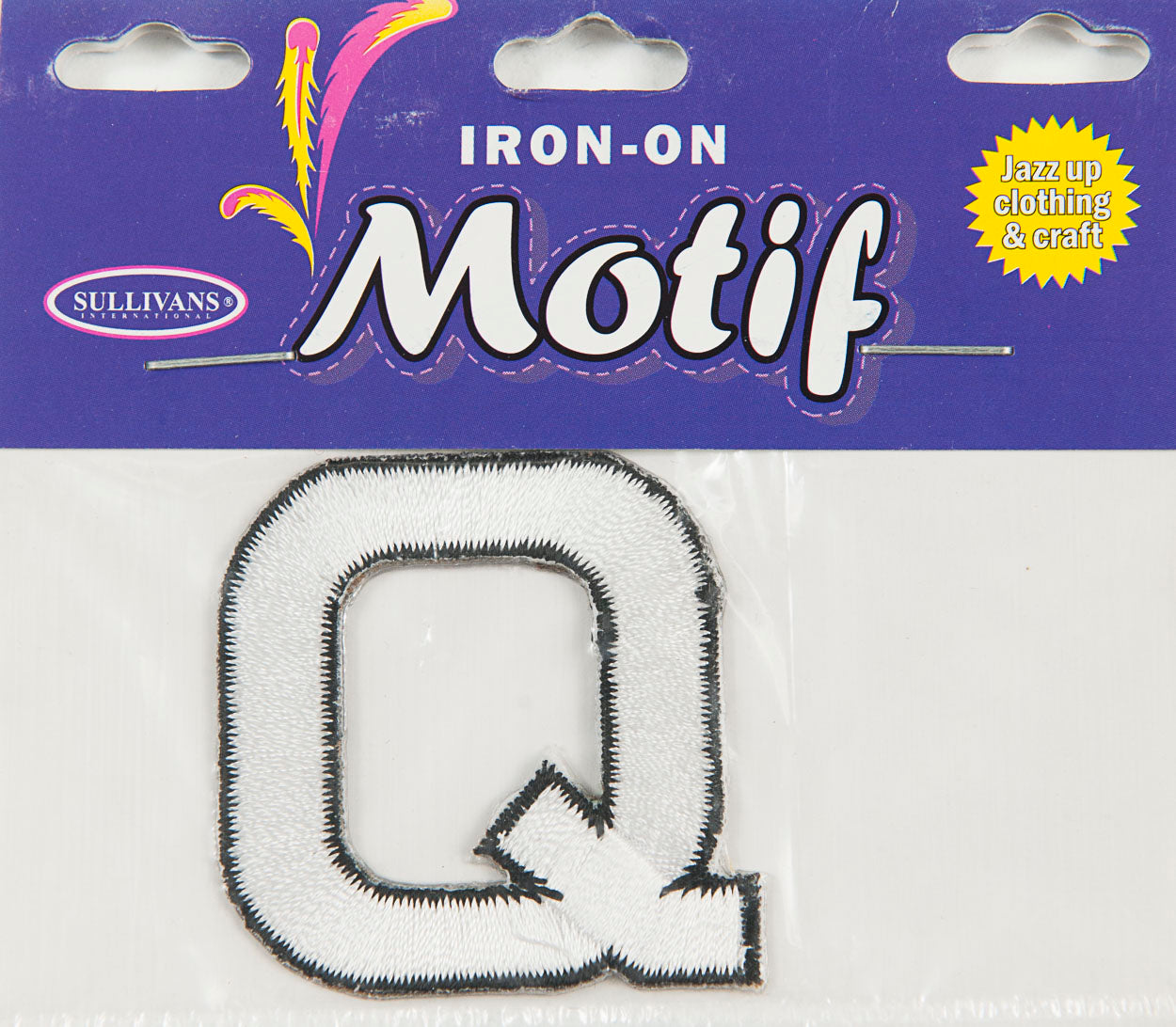 Iron On Motif Letter Q, White - 45mm - Sullivans