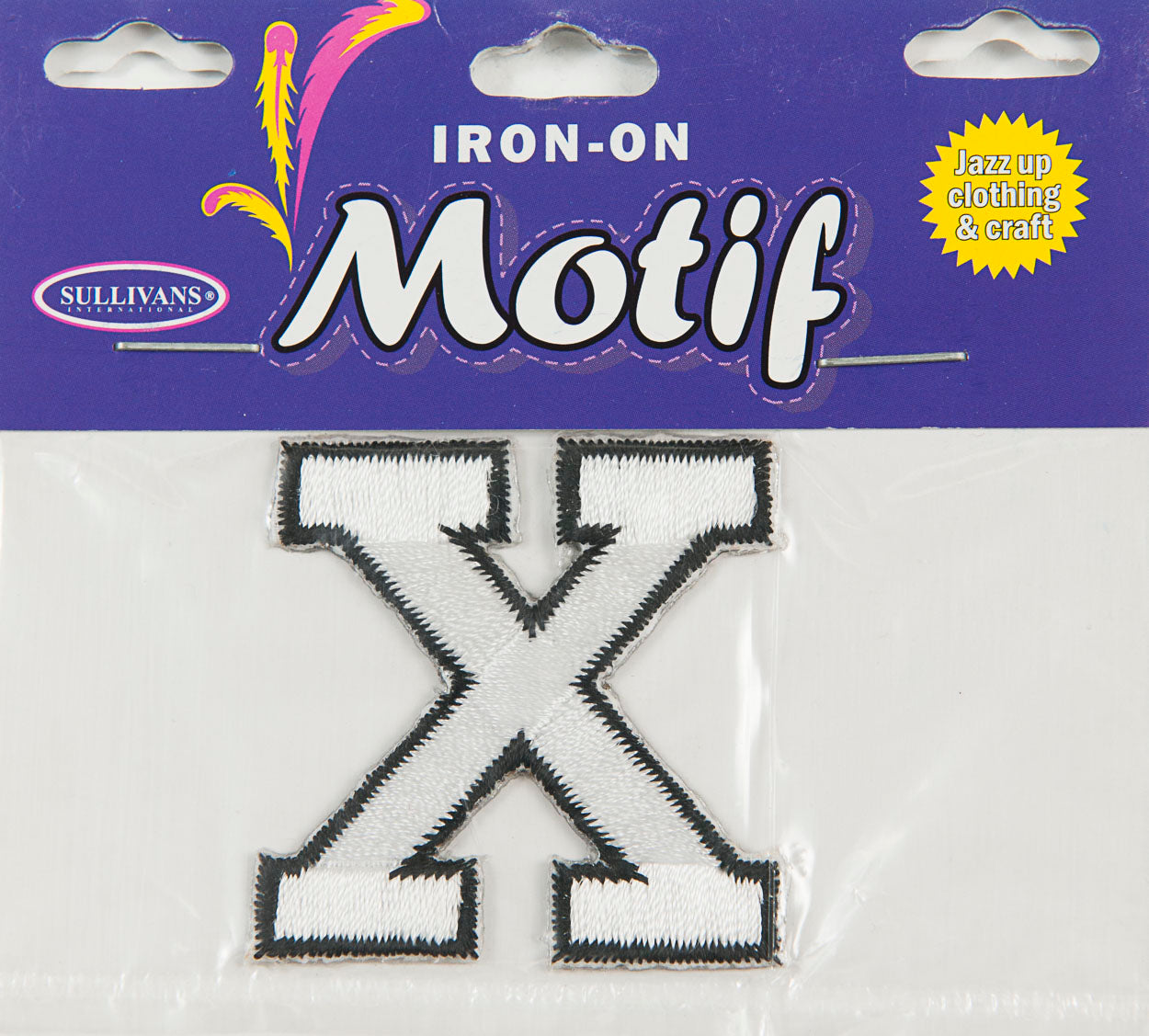 Iron On Motif Letter X, White - 45mm - Sullivans