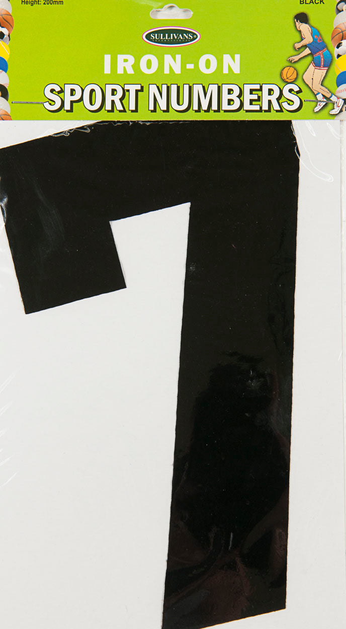 Sullivans Iron On Number 7, Black- 20cm