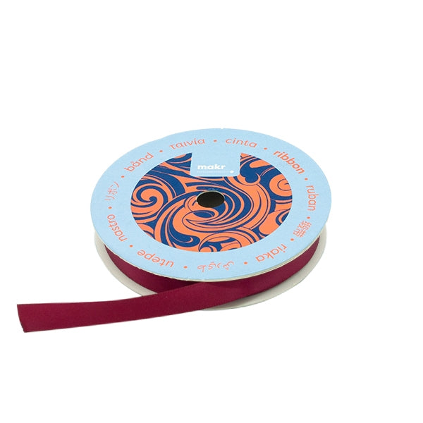 Makr Ribbon, Wine Red Satin- 9mmx9.1m