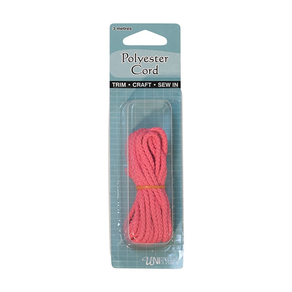 Unitrim Polyester Cord, Hot Pink - 3m – Lincraft