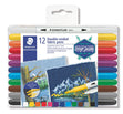 Staedtler Double-Ended Fabric Pen, Assorted- 12pc