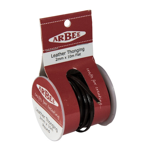 Arbee Leather Thonging, 2mm Flat Brown -10m