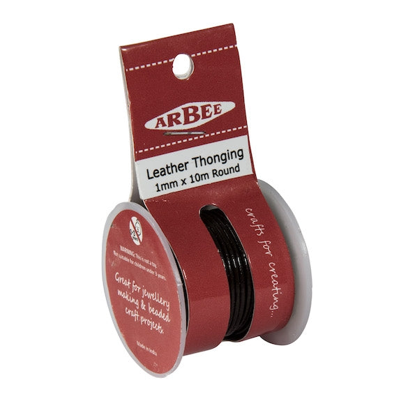 Arbee Leather Thonging, 1mm Round Brown -10m