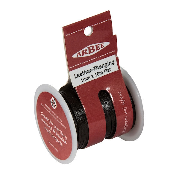 Arbee Leather Thonging, 1mm Flat Brown -10m