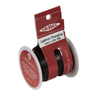 Arbee Leather Thonging, 1mm Flat Brown -10m