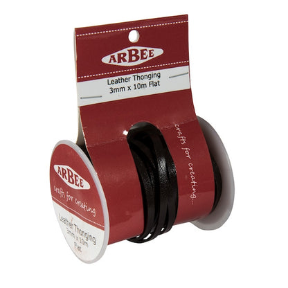 Arbee Leather Thonging, 3mm Flat Brown -10m