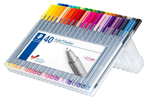 Staedtler Triplus Fineliner Pen, Assorted-40pc