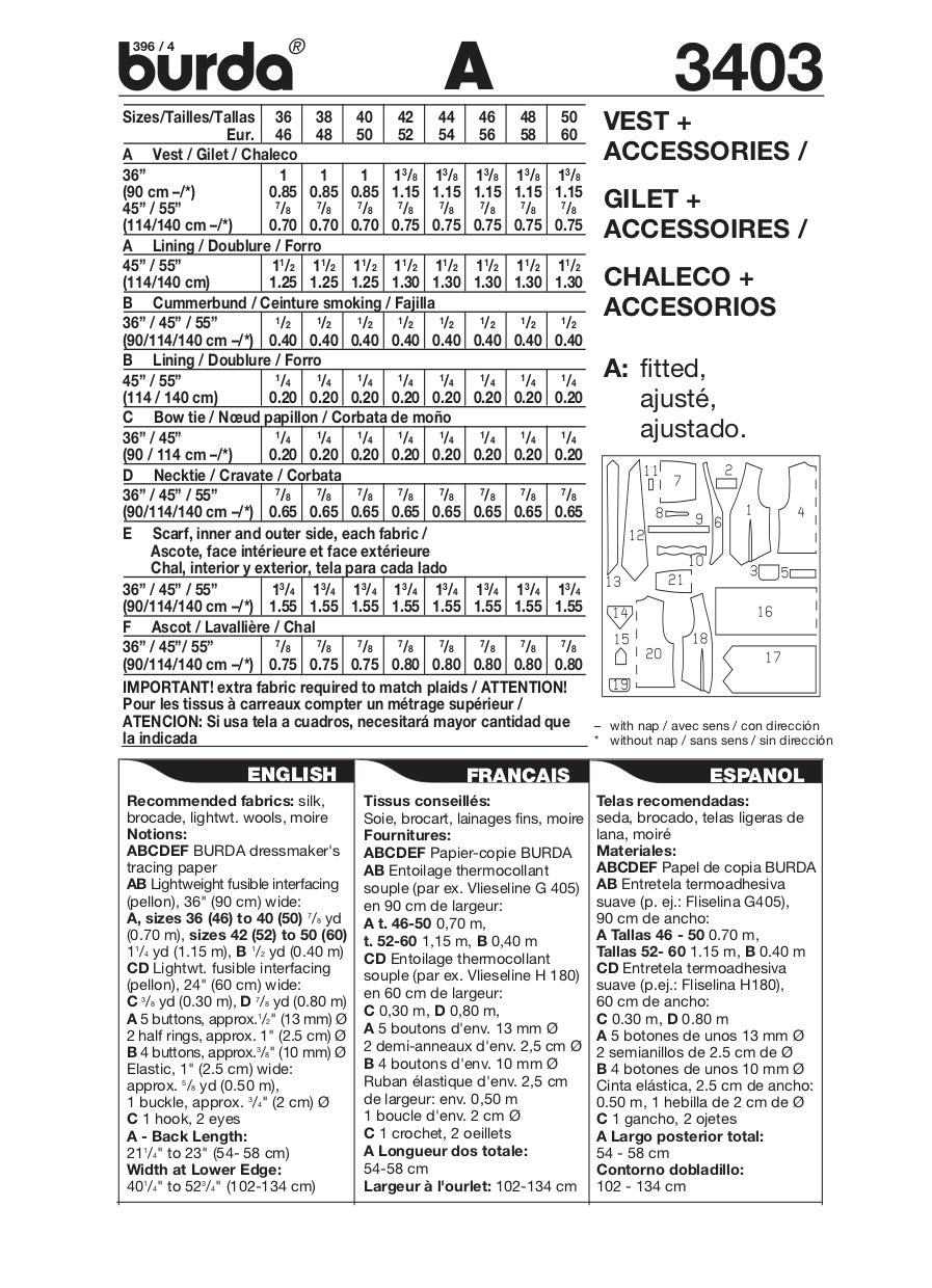 Burda Pattern 3403 (36-50)