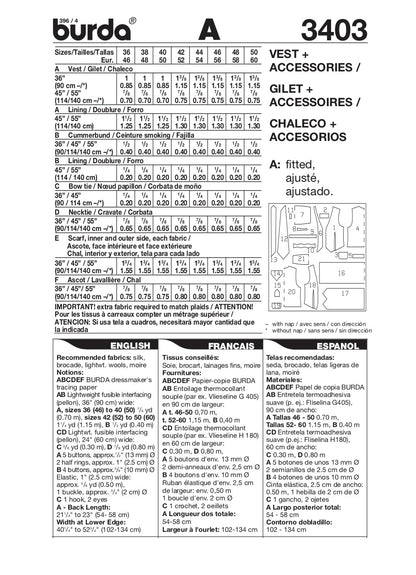 Burda Pattern 3403 (36-50)