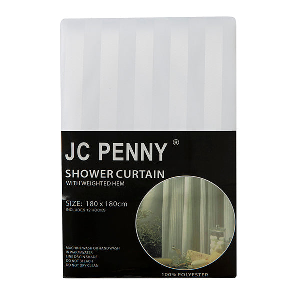 JC Penny Shower Curtain, White- 180cm