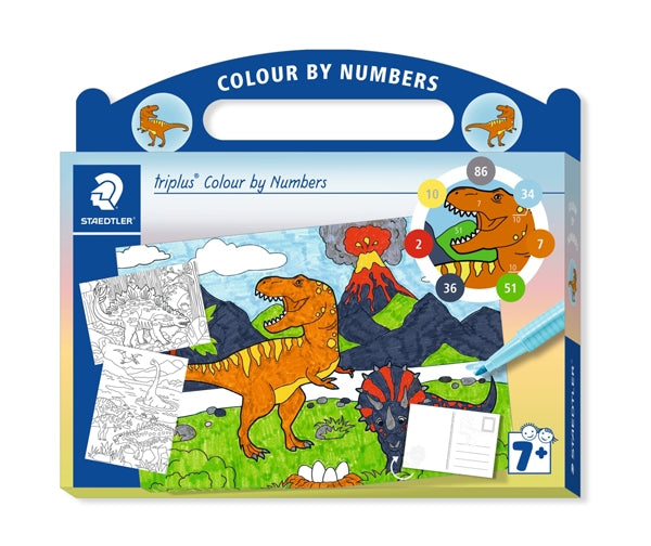 Staedtler Triplus Colour by Numbers, Dinosaur- 13pc