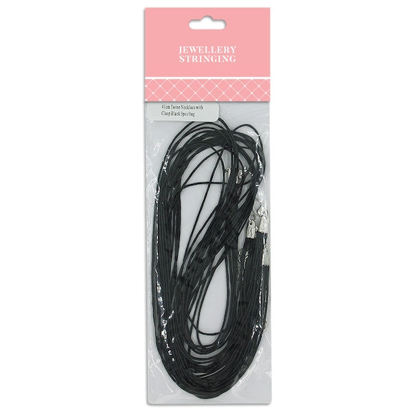 41cm Twine Necklace, Black- 3pc- Sullivans