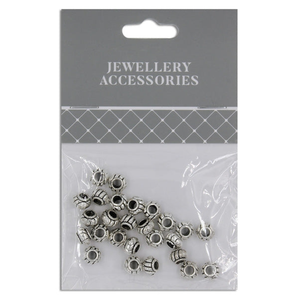 7mm Turks Head Spacer, Silver- 26pc- Sullivans