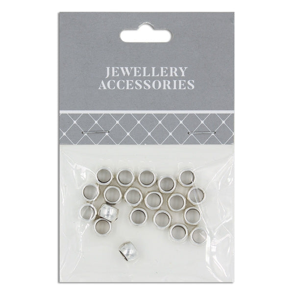 6mm Round Metal Spacer, Silver- 20pc- Sullivans