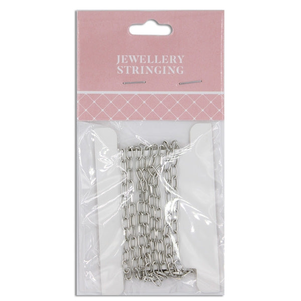 7x4mm Straight Oval Link Chain, Dark Silver- 1m- Sullivans