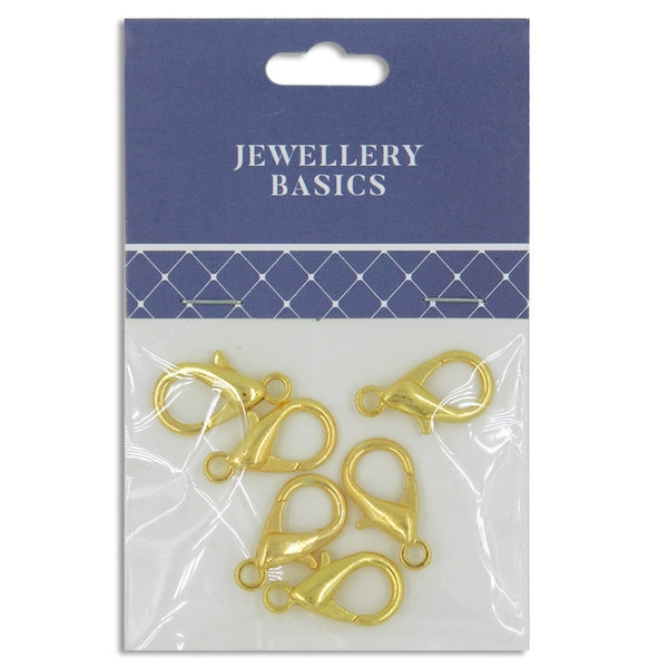 21mm Lobster Clamp, Gold- 6pc- Sullivans